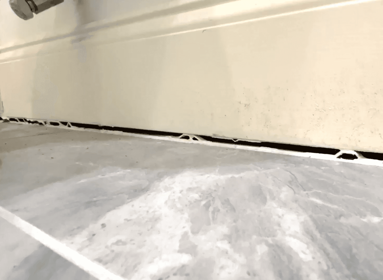 Sunken wall lift — before